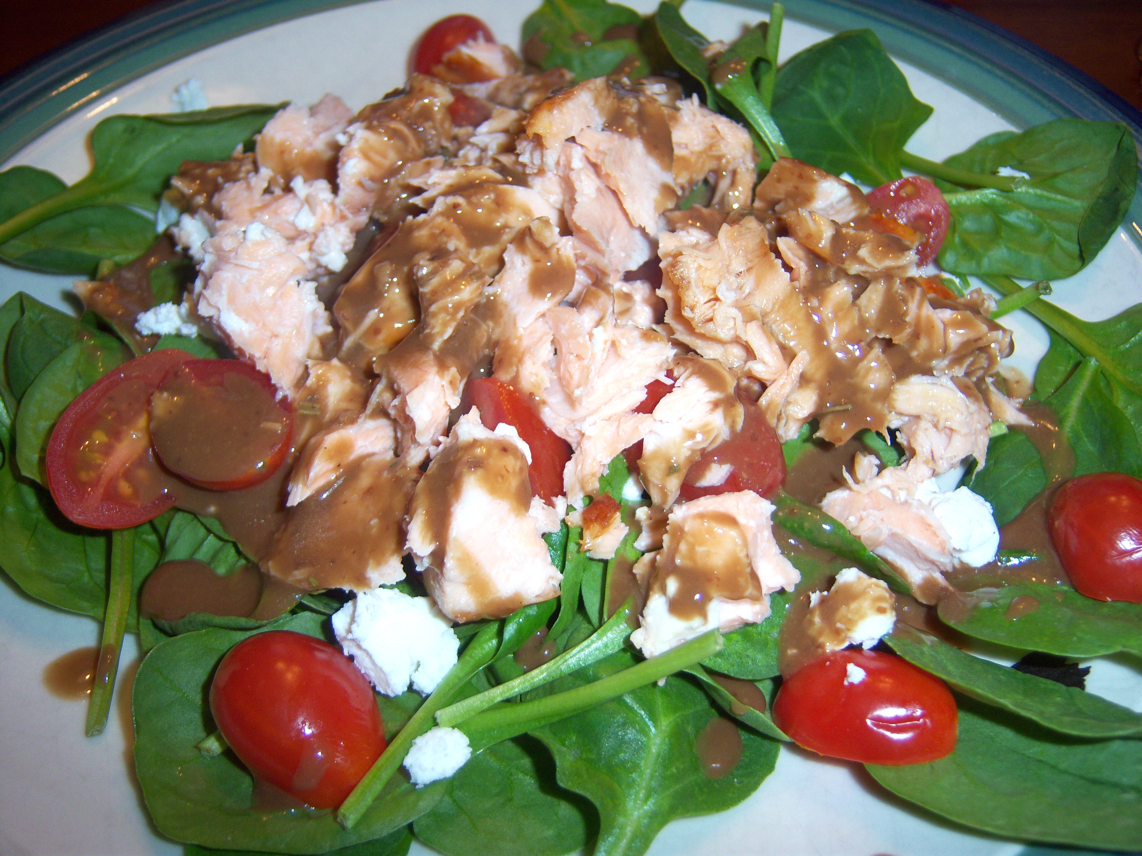 Spinach Salad with Salmon - Putting It All On The Table