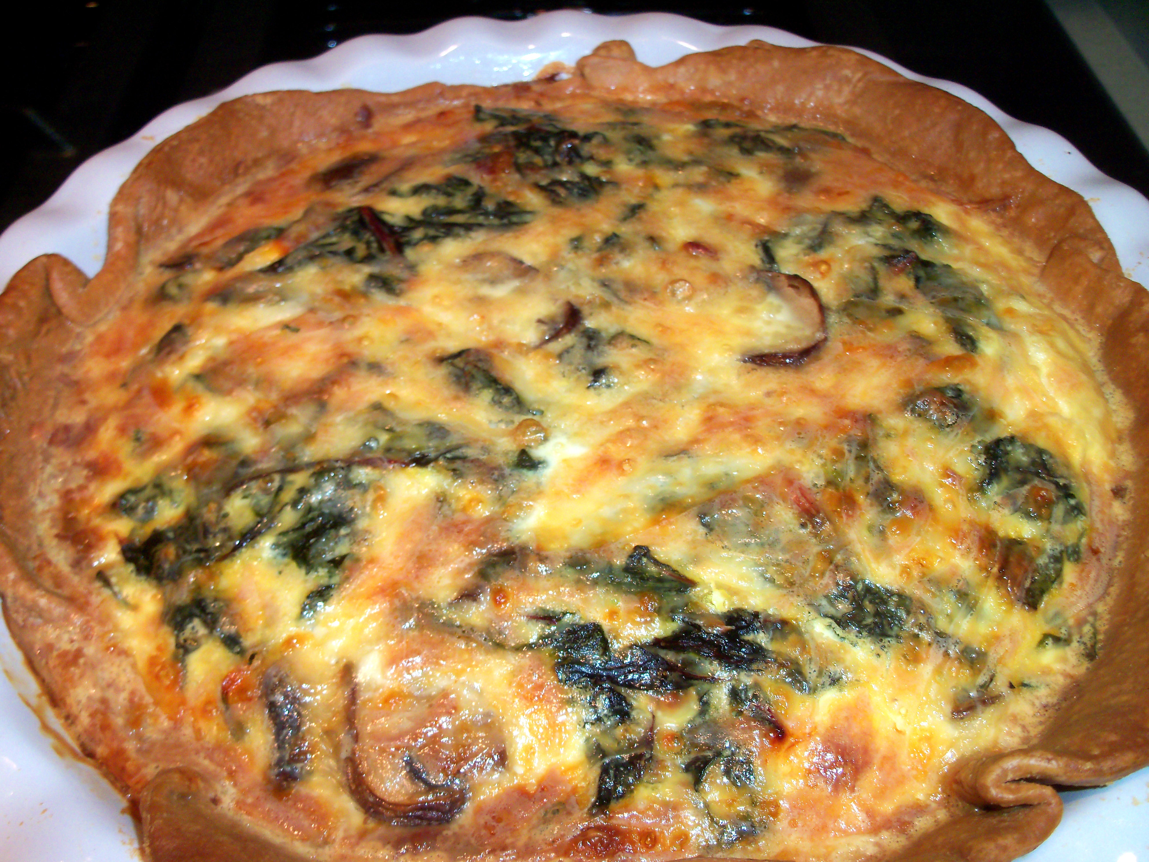 Swiss Chard, Mushroom, and White Cheddar Quiche - Putting It All On The ...