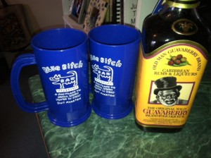 Guavaberry and souvenir mugs