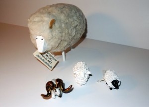 Large Navajo sheep. Center is from Crazy Horse, and right is Zuni-made.